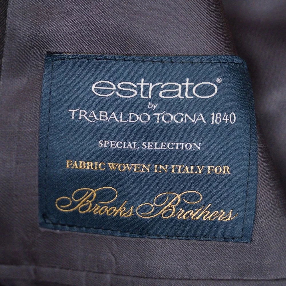 Brooks Brothers 1818 Madison Blazer Mens 43R Charcoal Grey Estrato Wool Italian